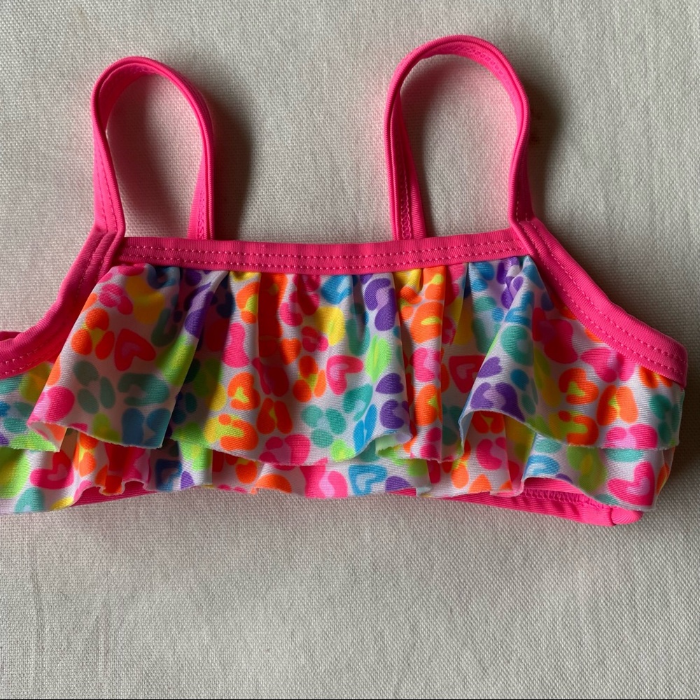Swimsuit 6 9 Months 2 piece bikini Bathing Suit Bikini Pink EUC Ruffle skirt - Picture 2 of 13